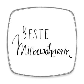 BESTE MITBEWOHNERIN - Viereckiger Kühlschrankmagnet - Weiß - Vorne