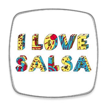 I love Salsa Tanz Musik Rueda positiv - Viereckiger Kühlschrankmagnet - Weiß - Vorne