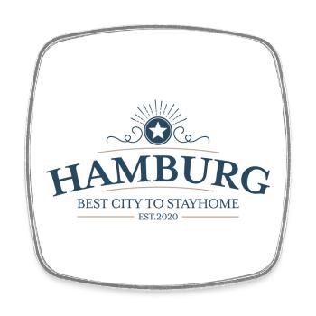 Hamburg - Square fridge magnet - white - Front