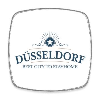 Düsseldorf - Viereckiger Kühlschrankmagnet - Weiß - Vorne