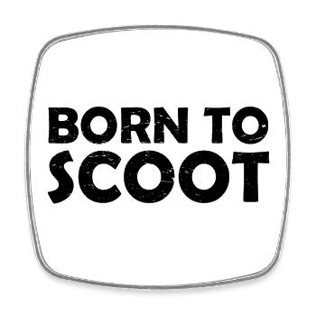Scooter Born to Scoot Geschenk Trottinett - Viereckiger Kühlschrankmagnet - Weiß - Vorne