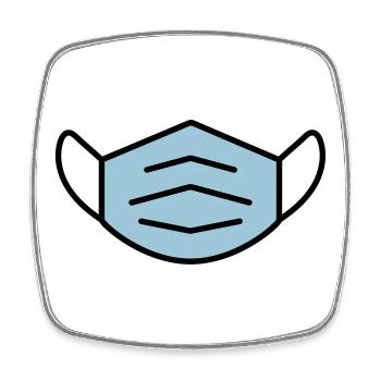 Toller Vektor von einer Maske - Viereckiger Kühlschrankmagnet - Weiß - Vorne