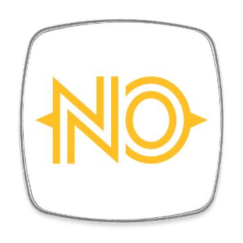 NO - Square fridge magnet - white - Front
