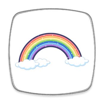 Vibrant Rainbow Over Clouds - Square fridge magnet - white - Front