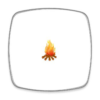 Campfire Flame Illustration T-Shirt - Square fridge magnet - white - Front