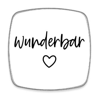 wunderbar Herz - Viereckiger Kühlschrankmagnet - Weiß - Vorne