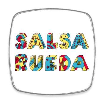 Rueda Salsa Tanz Musik positiver Schriftzug - Magnet carré - blanc - Devant