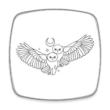 Owl Owls Moon Love Infinity - Square fridge magnet - white - Front