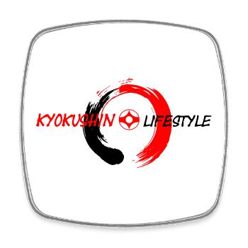 enso zen circle rouge noir Kyokushin lifestyle - Magnet carré - blanc - Devant