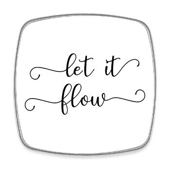 let it flow - Magnet carré - blanc - Devant