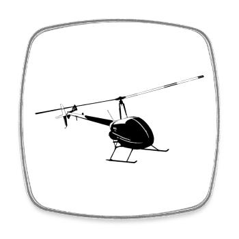 Robinson R22 - Viereckiger Kühlschrankmagnet - Weiß - Vorne