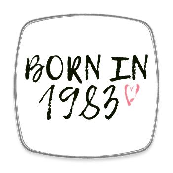 Geboren 1983 im Retro-Stil - Viereckiger Kühlschrankmagnet - Weiß - Vorne