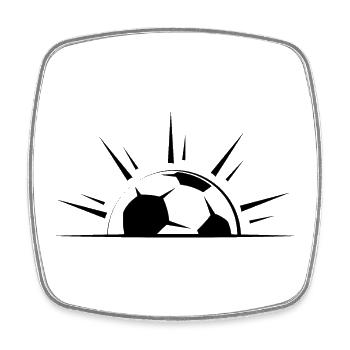 Football Sun Soccer Sun Icon Logo de l’icône de football - Magnet carré - blanc - Devant