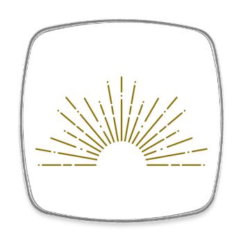Sonnenaufgang Grafik Gold Sonne - Viereckiger Kühlschrankmagnet - Weiß - Vorne