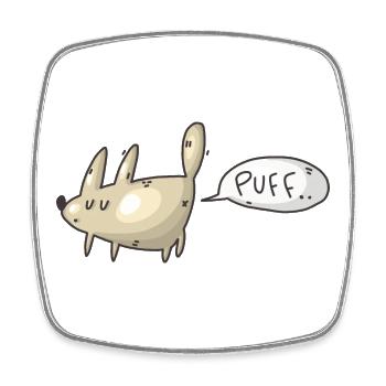 Farting Dog Funny Dog Design - Square fridge magnet - white - Front