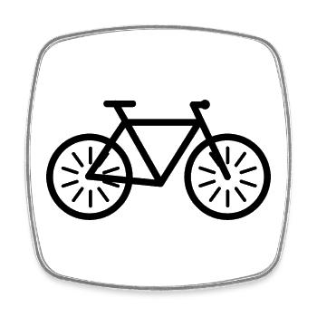 Fahrrad Zeichnung Symbol Rad Grafik Icon Tour - Viereckiger Kühlschrankmagnet - Weiß - Vorne