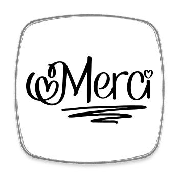 Merci - Square fridge magnet - white - Front