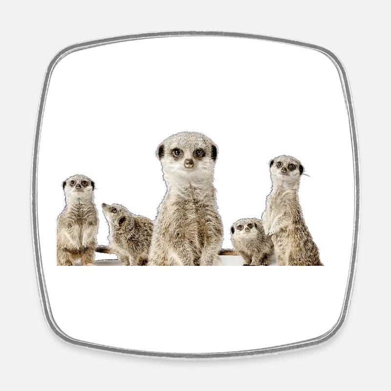 Famille de suricates - Magnet carré - blanc