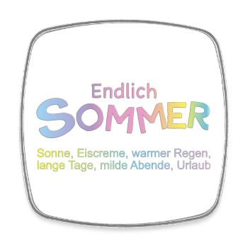 Endlich Sommer: Pastellfarben - Viereckiger Kühlschrankmagnet - Weiß - Vorne