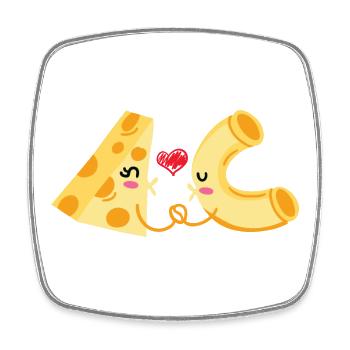 Cheese and pasta Perfect together - Square fridge magnet - white - Front