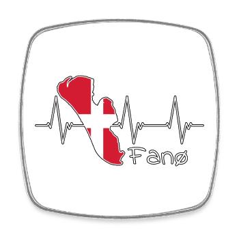 Fanø Fanö Heartbeat Denmark Design - Square fridge magnet - white - Front