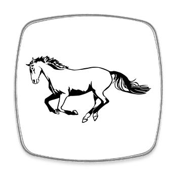 Galloping horse - Square fridge magnet - white - Front