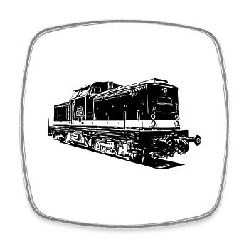 V 100 Lokomotive Diesel Deutsche Reichsbahn DDR - Viereckiger Kühlschrankmagnet - Weiß - Vorne