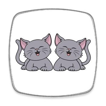Mignon chaton drôle chats propriétaire de chat - Magnet carré - blanc - Devant