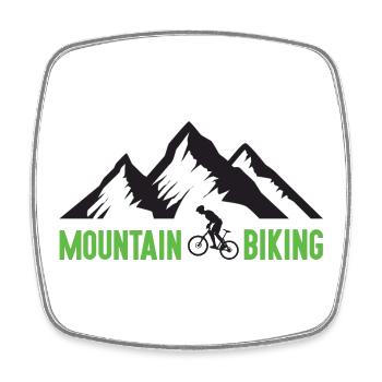 Mountainbiken - Viereckiger Kühlschrankmagnet - Weiß - Vorne