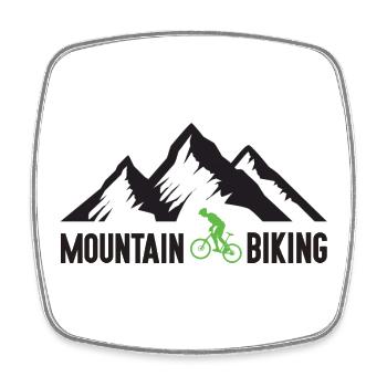 Mountainbiken - Viereckiger Kühlschrankmagnet - Weiß - Vorne