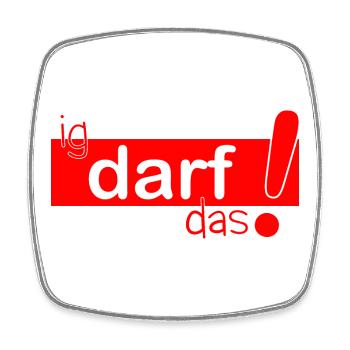 ig darf das! - Viereckiger Kühlschrankmagnet - Weiß - Vorne