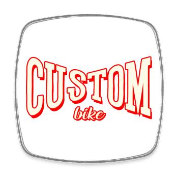 custom bike biker tour rock bobber tuner tuning - Square fridge magnet - white - Front