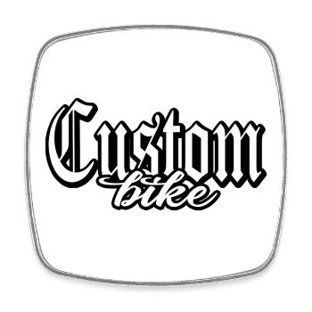 custom bike biker tour rock bobber tuner tuning - Square fridge magnet - white - Front
