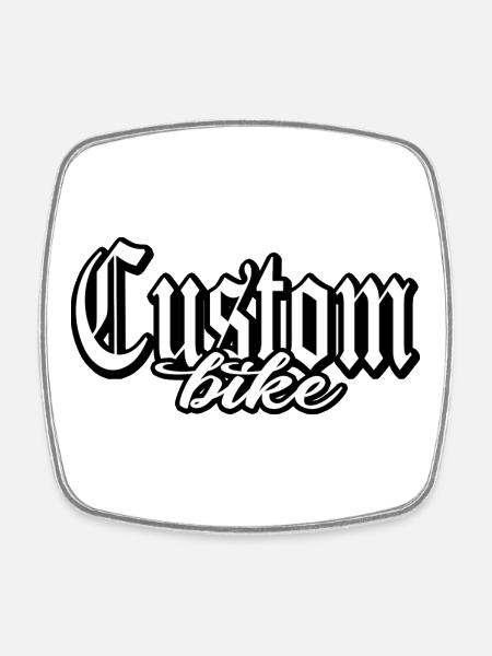 custom bike biker tour rock bobber tuner tuning - Magnet carré - blanc
