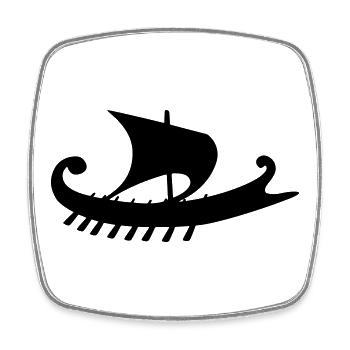 Empuriabrava Ship - Square fridge magnet - white - Front
