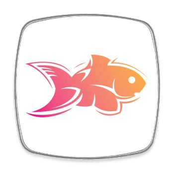 poisson poisson eau couleurs de la mer symbole icône logo - Magnet carré - blanc - Devant