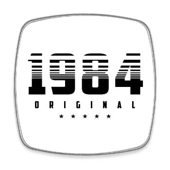 Born in 1984 the original - Square fridge magnet - white - Front