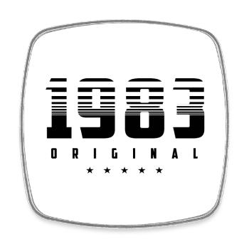 Born in 1983 the original - Square fridge magnet - white - Front