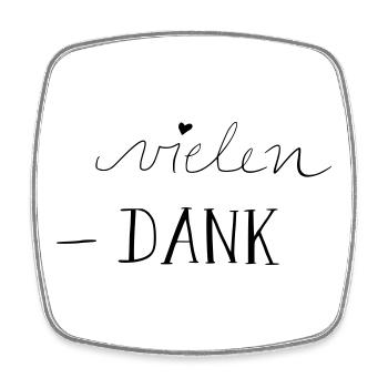 vielen Dank - Viereckiger Kühlschrankmagnet - Weiß - Vorne