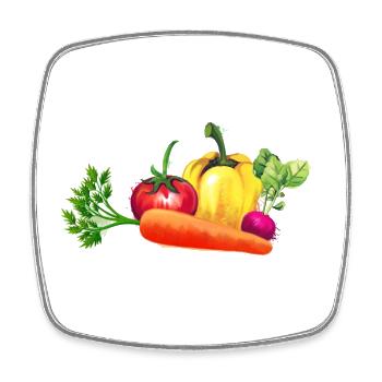 Vegetable - Square fridge magnet - white - Front