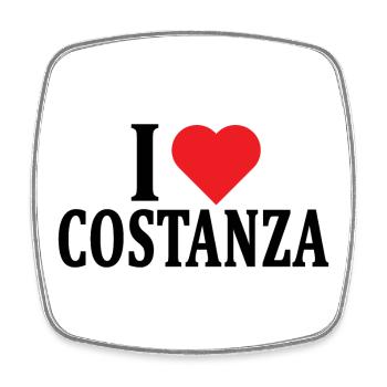 T-Shirt Ich liebe Konstanz T-Shirt Geschenkidee - Viereckiger Kühlschrankmagnet - Weiß - Vorne