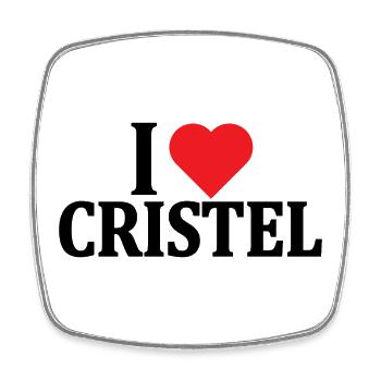 T-shirt J’adore Cristel t-shirt idée cadeau - Magnet carré - blanc - Devant