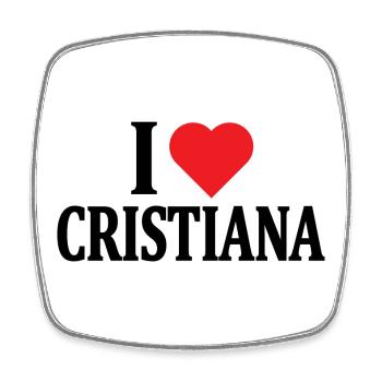 T-shirt J’adore Cristiana t-shirt idée cadeau - Magnet carré - blanc - Devant