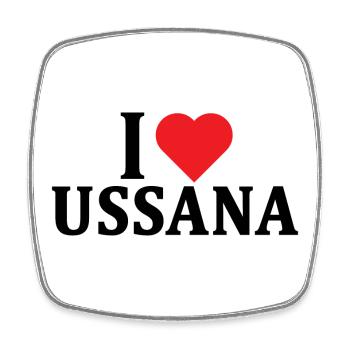 T-shirt Io amo Ussana t-shirt Sardegna - Square fridge magnet - white - Front