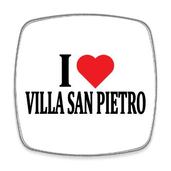 T-Shirt Ich liebe Villa San Pietro T-Shirt Sardinien - Viereckiger Kühlschrankmagnet - Weiß - Vorne