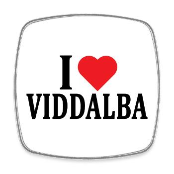 T-Shirt Ich liebe Viddalba T-Shirt Sardinien - Viereckiger Kühlschrankmagnet - Weiß - Vorne