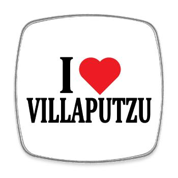 t-shirt I love Villaputzu t-shirt Sardinia - Square fridge magnet - white - Front