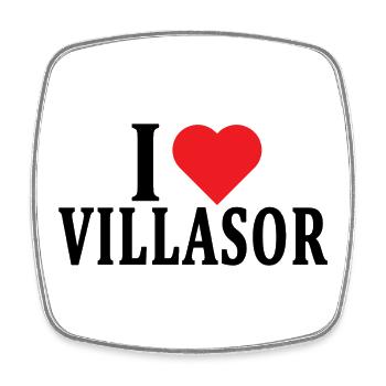 T-shirt Io amo Villasor t-shirt Sardegna - Square fridge magnet - white - Front