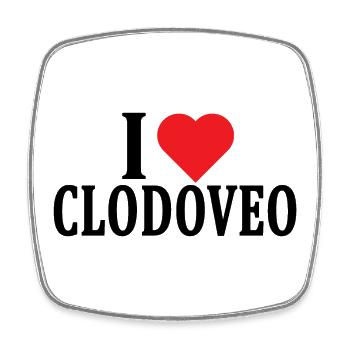 T-shirt J’adore Clodoveo t-shirt idée cadeau - Magnet carré - blanc - Devant