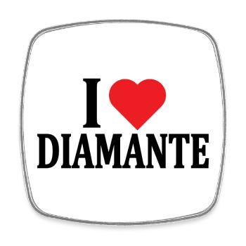 T-shirt J’adore l’idée cadeau t-shirt diamant - Magnet carré - blanc - Devant
